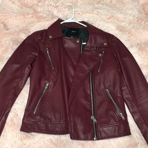 Maroon leather jacket